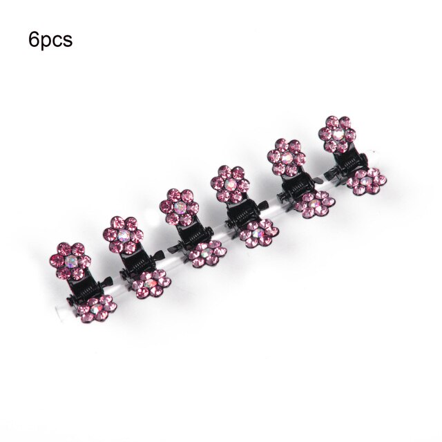 6/12pcs Crystal Rhinestone Flower Hair Claws Clamps Hairgrip Accessories Hairpins Hair Clips Jewelry for Women Bridal Kids Girl daiiibabyyy