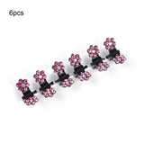 6/12pcs Crystal Rhinestone Flower Hair Claws Clamps Hairgrip Accessories Hairpins Hair Clips Jewelry for Women Bridal Kids Girl daiiibabyyy