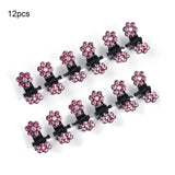 6/12pcs Crystal Rhinestone Flower Hair Claws Clamps Hairgrip Accessories Hairpins Hair Clips Jewelry for Women Bridal Kids Girl daiiibabyyy