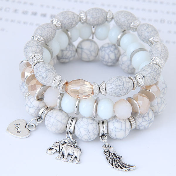 Bohemian Charm Beads Wrap Bracelets & Bangles for Women Boho Flower Leaf Tassel Bracelet Multilayer Bracelet Femme 2020 New daiiibabyyy