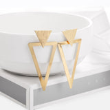 WYBU Summer Style Golden Drop Earrings For Women Geomatric Black Long Hanging Earring Triangle Bts Jewelry Earing bijouterie daiiibabyyy