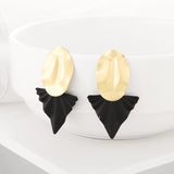 WYBU Summer Style Golden Drop Earrings For Women Geomatric Black Long Hanging Earring Triangle Bts Jewelry Earing bijouterie daiiibabyyy