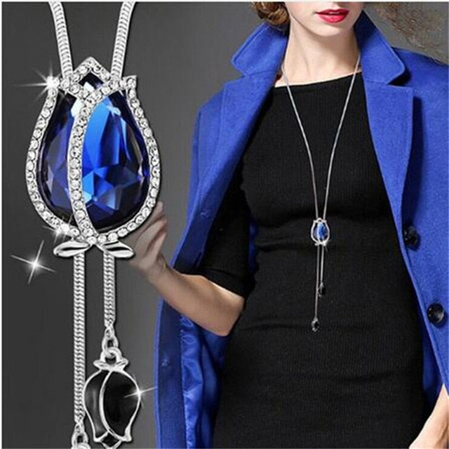 BYSPT Long Necklaces& Pendants for Women Collier Femme Geometric Statement Colar Maxi Fashion Crystal Jewelry Bijoux daiiibabyyy