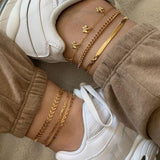 Boho Anklet Foot Geometry Chain Ankle Summer Bracelet Butterfly Pendant Charm Sandals Barefoot Beach Foot Bridal Jewelry A028 daiiibabyyy
