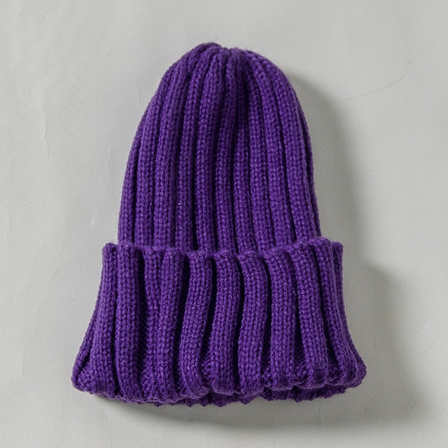 Candy Color Mother Kids Hat for Girls Boys Autumn Winter Baby Beanie Kids Cap Elastic Family Warm Knitted Parent Children Hats daiiibabyyy