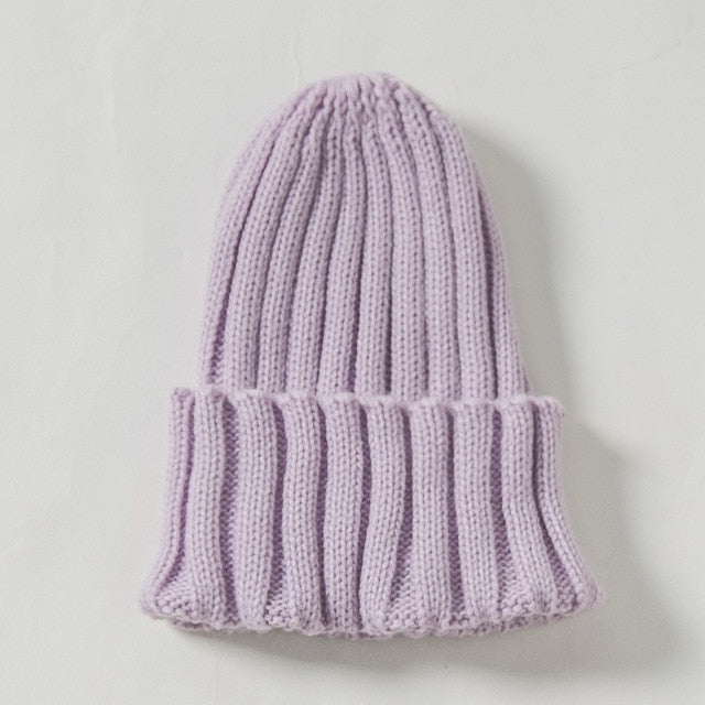 Candy Color Mother Kids Hat for Girls Boys Autumn Winter Baby Beanie Kids Cap Elastic Family Warm Knitted Parent Children Hats daiiibabyyy