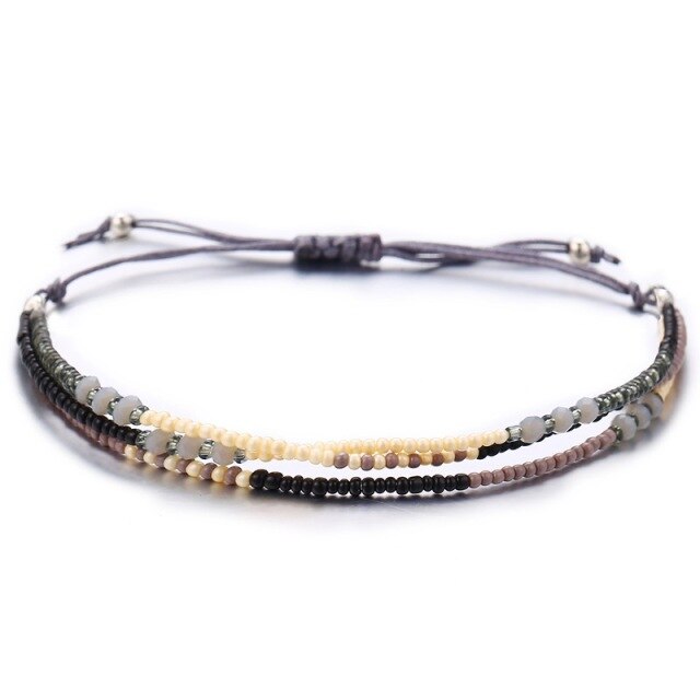 Bohemian Seed Bead Beach Charm Ankle Bracelet Fashion Rainbow Adjustable Anklet Foot Jewelry Ocean Gift For Women daiiibabyyy