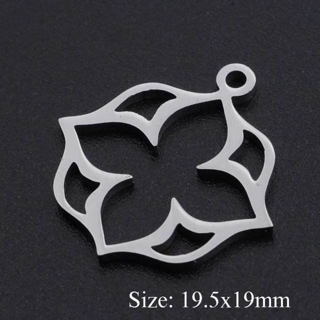 5pcs/lot Flower of Life DIY Charms Wholesale 100% Stainless Steel Yoga Lotus Connectors Charm Om Hansa Hand Jewelry Pendant daiiibabyyy