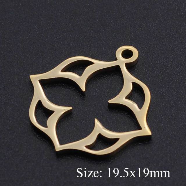 5pcs/lot Flower of Life DIY Charms Wholesale 100% Stainless Steel Yoga Lotus Connectors Charm Om Hansa Hand Jewelry Pendant daiiibabyyy