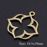5pcs/lot Flower of Life DIY Charms Wholesale 100% Stainless Steel Yoga Lotus Connectors Charm Om Hansa Hand Jewelry Pendant daiiibabyyy