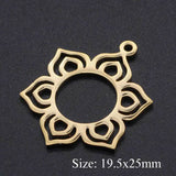 5pcs/lot Flower of Life DIY Charms Wholesale 100% Stainless Steel Yoga Lotus Connectors Charm Om Hansa Hand Jewelry Pendant daiiibabyyy