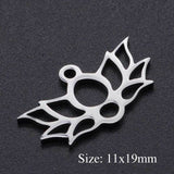 5pcs/lot Flower of Life DIY Charms Wholesale 100% Stainless Steel Yoga Lotus Connectors Charm Om Hansa Hand Jewelry Pendant daiiibabyyy