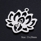 5pcs/lot Flower of Life DIY Charms Wholesale 100% Stainless Steel Yoga Lotus Connectors Charm Om Hansa Hand Jewelry Pendant daiiibabyyy