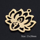 5pcs/lot Flower of Life DIY Charms Wholesale 100% Stainless Steel Yoga Lotus Connectors Charm Om Hansa Hand Jewelry Pendant daiiibabyyy