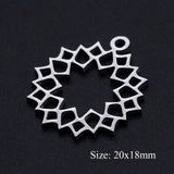 5pcs/lot Flower of Life DIY Charms Wholesale 100% Stainless Steel Yoga Lotus Connectors Charm Om Hansa Hand Jewelry Pendant daiiibabyyy