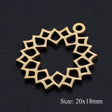 5pcs/lot Flower of Life DIY Charms Wholesale 100% Stainless Steel Yoga Lotus Connectors Charm Om Hansa Hand Jewelry Pendant daiiibabyyy