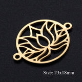 5pcs/lot Flower of Life DIY Charms Wholesale 100% Stainless Steel Yoga Lotus Connectors Charm Om Hansa Hand Jewelry Pendant daiiibabyyy