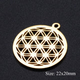 5pcs/lot Flower of Life DIY Charms Wholesale 100% Stainless Steel Yoga Lotus Connectors Charm Om Hansa Hand Jewelry Pendant daiiibabyyy