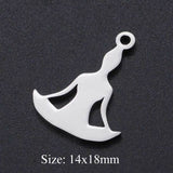 5pcs/lot Flower of Life DIY Charms Wholesale 100% Stainless Steel Yoga Lotus Connectors Charm Om Hansa Hand Jewelry Pendant daiiibabyyy
