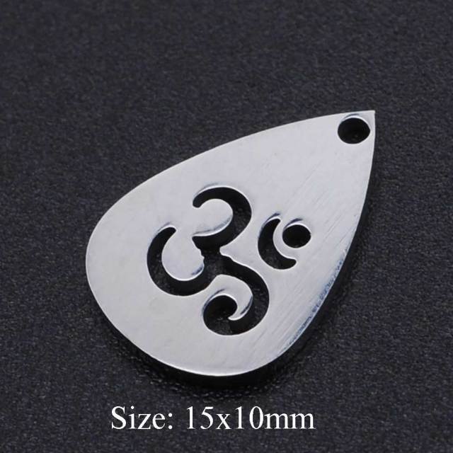 5pcs/lot Flower of Life DIY Charms Wholesale 100% Stainless Steel Yoga Lotus Connectors Charm Om Hansa Hand Jewelry Pendant daiiibabyyy