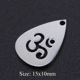 5pcs/lot Flower of Life DIY Charms Wholesale 100% Stainless Steel Yoga Lotus Connectors Charm Om Hansa Hand Jewelry Pendant daiiibabyyy