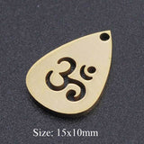 5pcs/lot Flower of Life DIY Charms Wholesale 100% Stainless Steel Yoga Lotus Connectors Charm Om Hansa Hand Jewelry Pendant daiiibabyyy