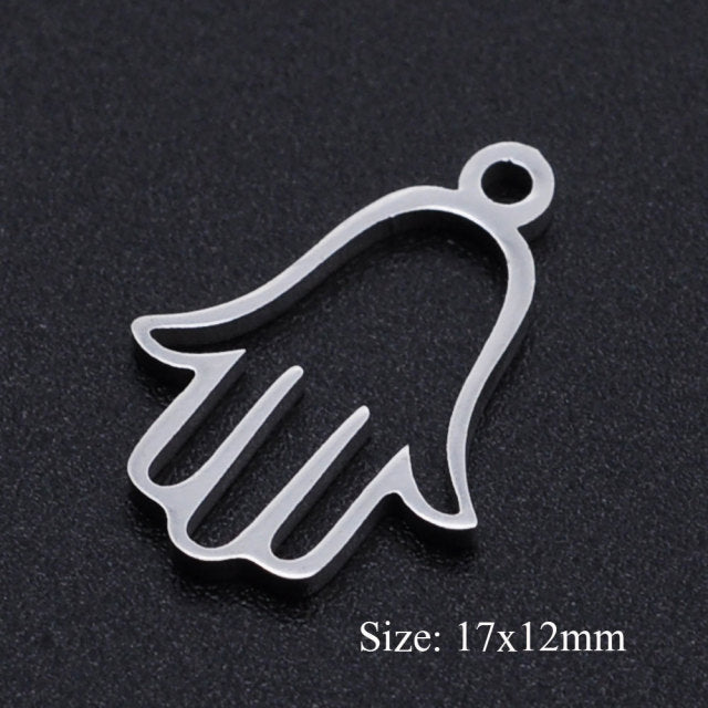 5pcs/lot Flower of Life DIY Charms Wholesale 100% Stainless Steel Yoga Lotus Connectors Charm Om Hansa Hand Jewelry Pendant daiiibabyyy
