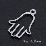 5pcs/lot Flower of Life DIY Charms Wholesale 100% Stainless Steel Yoga Lotus Connectors Charm Om Hansa Hand Jewelry Pendant daiiibabyyy