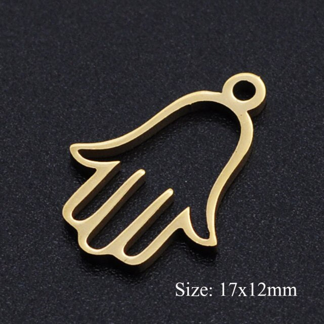 5pcs/lot Flower of Life DIY Charms Wholesale 100% Stainless Steel Yoga Lotus Connectors Charm Om Hansa Hand Jewelry Pendant daiiibabyyy