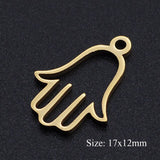 5pcs/lot Flower of Life DIY Charms Wholesale 100% Stainless Steel Yoga Lotus Connectors Charm Om Hansa Hand Jewelry Pendant daiiibabyyy