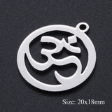 5pcs/lot Flower of Life DIY Charms Wholesale 100% Stainless Steel Yoga Lotus Connectors Charm Om Hansa Hand Jewelry Pendant daiiibabyyy