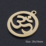 5pcs/lot Flower of Life DIY Charms Wholesale 100% Stainless Steel Yoga Lotus Connectors Charm Om Hansa Hand Jewelry Pendant daiiibabyyy