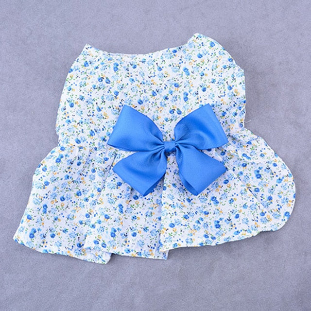 Cat Clothes Dog Wedding Dress Cotton Lace Floral Dress Large Bowknot Pet Dog Dress Summer Clothing For Small Medium Dog Supplies daiiibabyyy