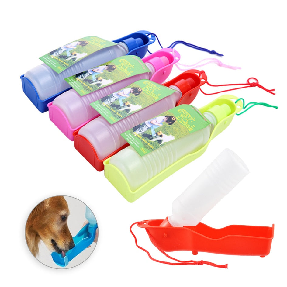 250ml/500ml Pet Dog Water Bottle Plastic Portable Water Bottle Pets Outdoor Travel Drinking Water Feeder Bowl Foldable daiiibabyyy
