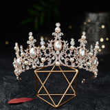 Baroque Luxury Silver Plated Crystal Pearls Bridal Tiaras Crown Rhinestone Pageant Diadem CZ Headbands Wedding Hair Accessories daiiibabyyy