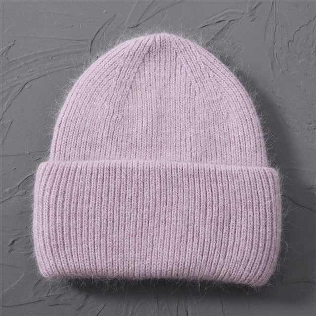 Casual Women's Hats Cashmere Wool Knitted Beanies Autumn Winter Brand New Three Fold Thick 2020 Knitted Girls Skullies Beanies daiiibabyyy
