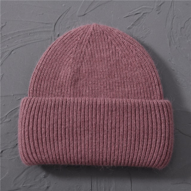 Casual Women's Hats Cashmere Wool Knitted Beanies Autumn Winter Brand New Three Fold Thick 2020 Knitted Girls Skullies Beanies daiiibabyyy