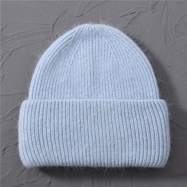 Casual Women's Hats Cashmere Wool Knitted Beanies Autumn Winter Brand New Three Fold Thick 2020 Knitted Girls Skullies Beanies daiiibabyyy