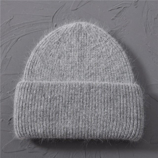 Casual Women's Hats Cashmere Wool Knitted Beanies Autumn Winter Brand New Three Fold Thick 2020 Knitted Girls Skullies Beanies daiiibabyyy