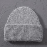 Casual Women's Hats Cashmere Wool Knitted Beanies Autumn Winter Brand New Three Fold Thick 2020 Knitted Girls Skullies Beanies daiiibabyyy