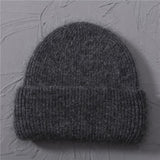 Casual Women's Hats Cashmere Wool Knitted Beanies Autumn Winter Brand New Three Fold Thick 2020 Knitted Girls Skullies Beanies daiiibabyyy
