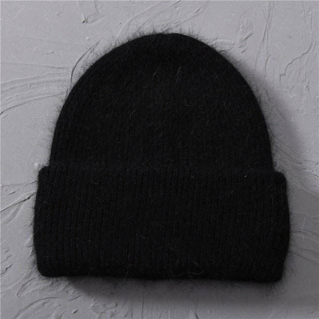 Casual Women's Hats Cashmere Wool Knitted Beanies Autumn Winter Brand New Three Fold Thick 2020 Knitted Girls Skullies Beanies daiiibabyyy
