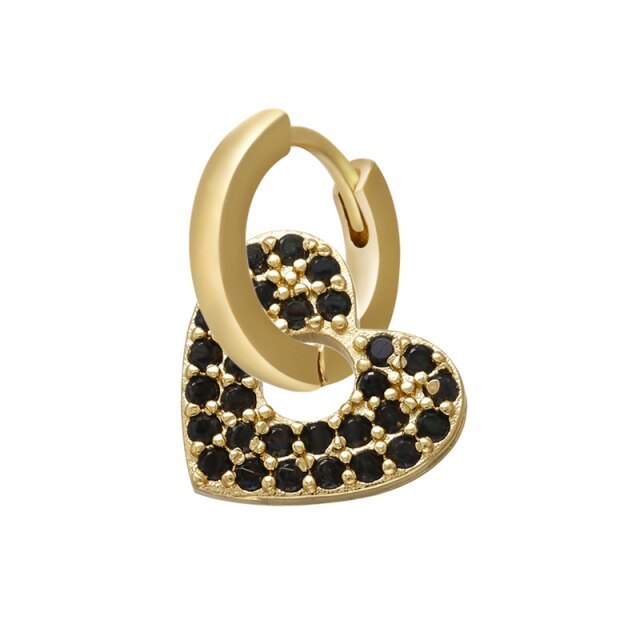 ZHUKOU  1 piece CZ crystal small hoop earring Exquisite gold/silver color star heart cute women earrings for gifts VE225 daiiibabyyy