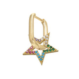 ZHUKOU  1 piece CZ crystal small hoop earring Exquisite gold/silver color star heart cute women earrings for gifts VE225 daiiibabyyy