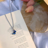 Blue Purple Butterfly Metal Necklace Women Trendy Simple Wild Pendant Dangle Clavicle Chain Jewelry daiiibabyyy