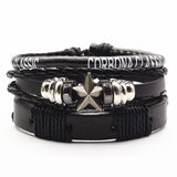 3 Pcs/Set Leather Bracelets Men Bangles For Women Wood Beads Feather TRUST IN GOD Cross Charm Homme Gift Jewelry Freely Shipping daiiibabyyy