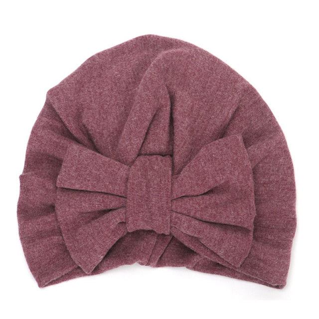 BalleenShiny Warm Baby Hats For Boys&Girls Infant Lovely Bowknot Hats Baby Bonnet Beanie Turban Head Accessories Kids Gifts daiiibabyyy