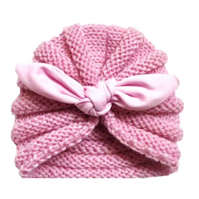 BalleenShiny Warm Baby Hats For Boys&Girls Infant Lovely Bowknot Hats Baby Bonnet Beanie Turban Head Accessories Kids Gifts daiiibabyyy