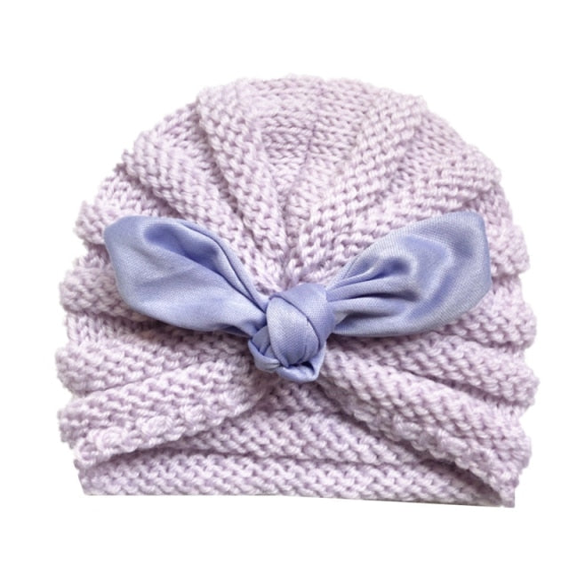 BalleenShiny Warm Baby Hats For Boys&Girls Infant Lovely Bowknot Hats Baby Bonnet Beanie Turban Head Accessories Kids Gifts daiiibabyyy
