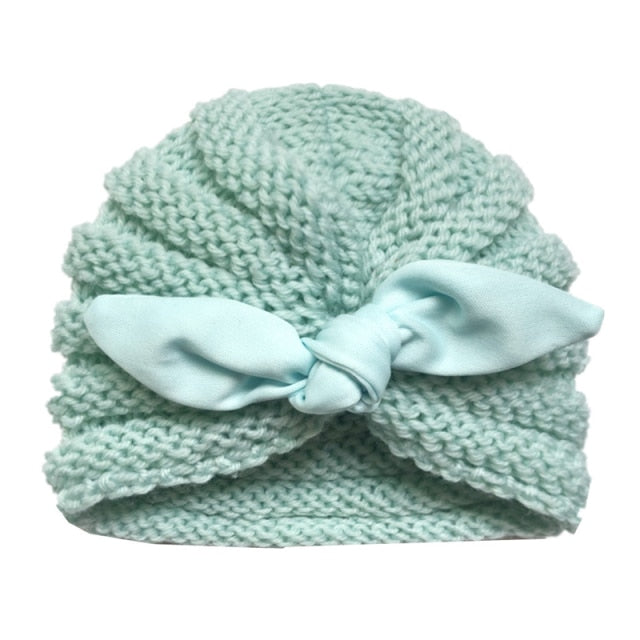 BalleenShiny Warm Baby Hats For Boys&Girls Infant Lovely Bowknot Hats Baby Bonnet Beanie Turban Head Accessories Kids Gifts daiiibabyyy